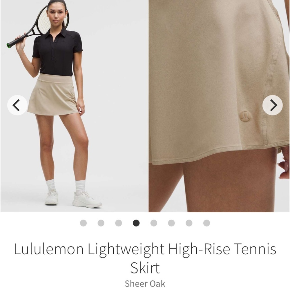 Lululemon High-Rise Tennis Skirt Sheer Oak 2025 W8AK7S Luxtreme Swift Sz 4